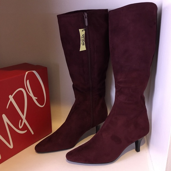 burgundy wide width boots